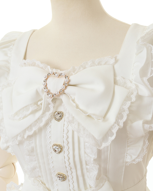 LIZLISA フロントカシュクールBIGリボンセットアップ ブラック フロントカシュクールBIGリボンセットアップ ｜ LIZ LISA