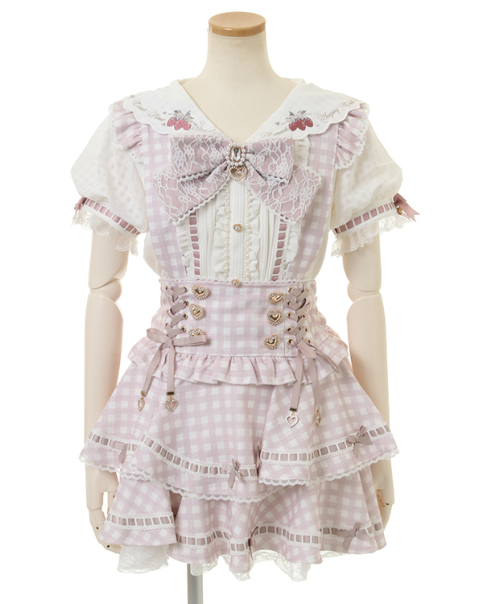 【12月スーパーSALE 15%OFF】 はしごリボンギンガムティアードスカパン LISA（リズリサ LIZ ｜ スマホアクセサリー