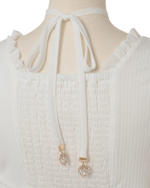 予約商品】フリルハートリボンスリーブトップス ｜ LIZ LISA（リズリサ