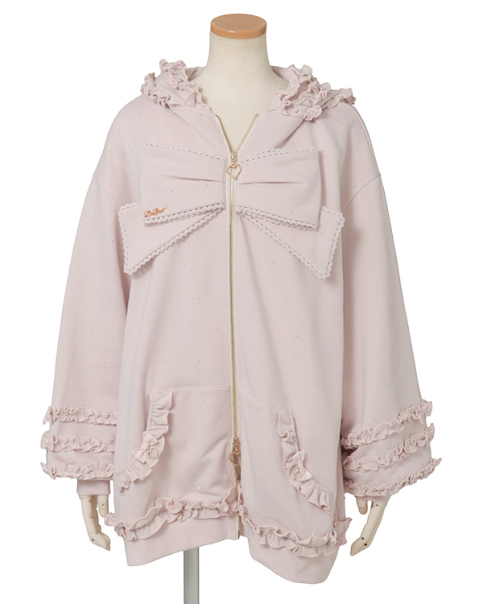 LIZLISA うさみみレースアップスリーブパーカー ピンク ❤︎ New Arrival ❤︎ 店頭発売中✨ うさみみレースアップスリーブ