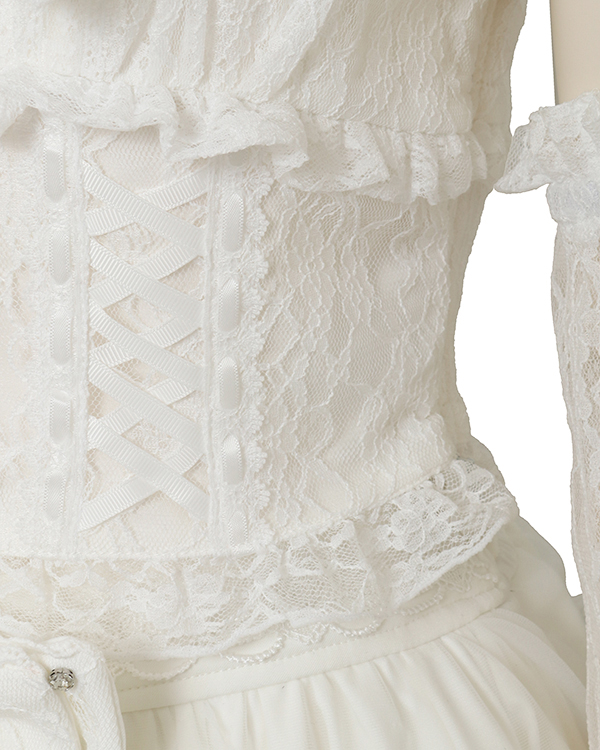 LIZLISA アームウォーマー付ビスチェトップス　ホワイト　リズリサ ❤︎ 𝐋𝐈𝐙 𝐋𝐈𝐒𝐀 近鉄Pass'e店 ❤︎ #アームウォーマー付ビスチェ