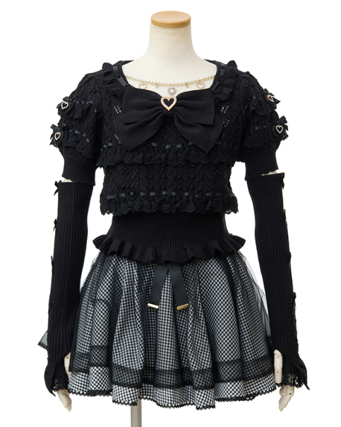 はしごリボンフリルアームウォーマーニット ｜ LIZ LISA（リズリサ