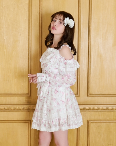 予約商品】花柄レースコルセットライクワンピース ｜ LIZ LISA