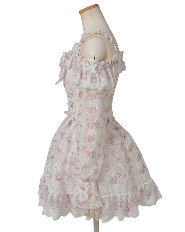 予約商品】花柄レースコルセットライクワンピース ｜ LIZ LISA