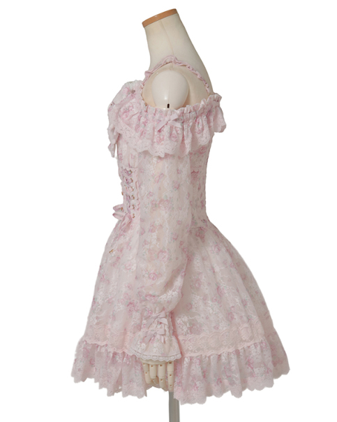 LIZ LISA × マイメロディ ハンドバッグ 花柄 ケーキ柄 レース 姫系 予約商品】花柄レースコルセットライクワンピース ｜ LIZ LISA