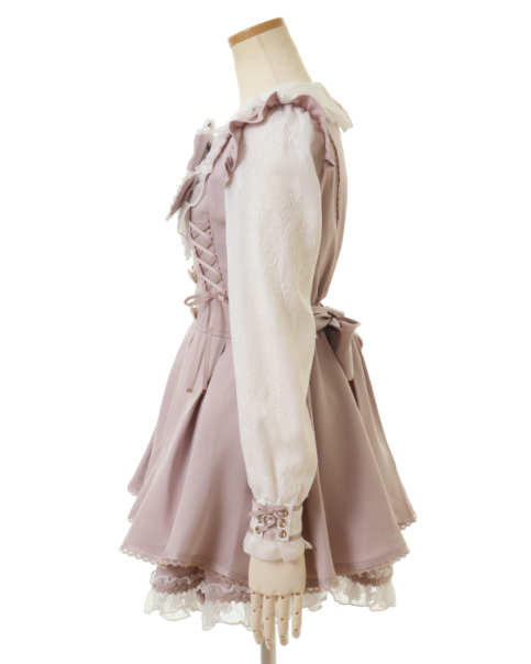 リズリサ LIZLISA フリルヨークリボンセットアップ グレー LIZLISA フリルヨークリボンセットアップ グレー