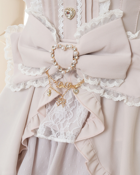 LIZLISA フロントカシュクールBIGリボンセットアップ ピンク ♡2024♡Summer♡ *⑅୨୧ フロントカシュクールBIGリボンセットアップ