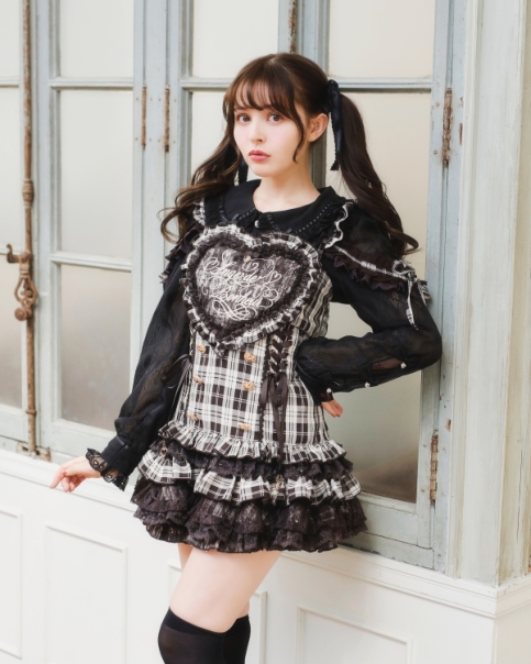 LIZLISA リズリサ ハートエプロンジャンスカセットアップ ピンク 予約商品】ハートエプロンジャンスカセットアップ ｜ LIZ LISA