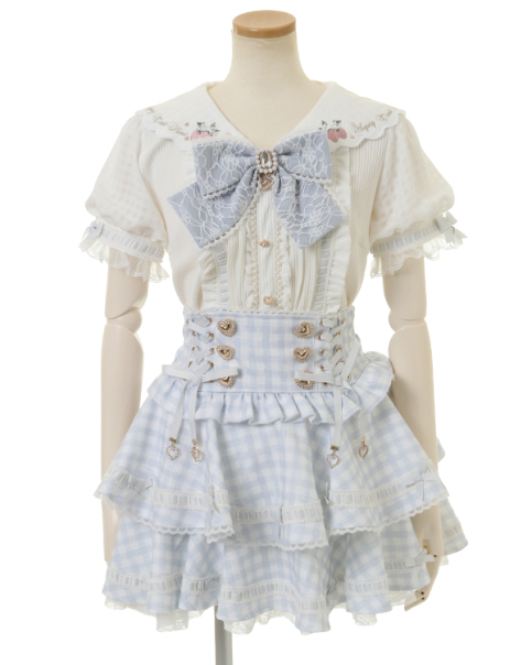 予約商品】はしごリボンギンガムティアードスカパン ｜ LIZ LISA