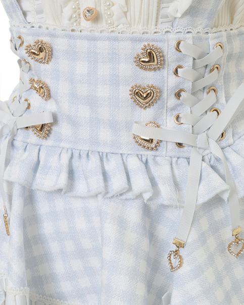 予約商品】はしごリボンギンガムティアードスカパン ｜ LIZ LISA