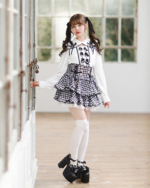 【Liz Lisa】はしごリボンギンガムティアードスカパン 予約商品】はしごリボンギンガムティアードスカパン ｜ LIZ LISA