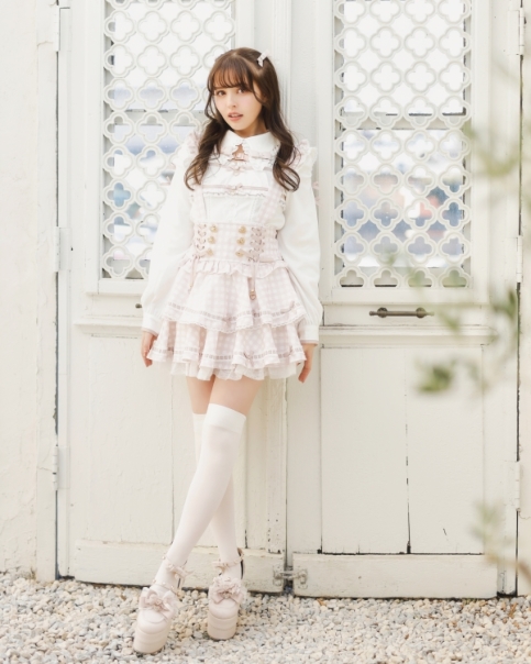 予約商品】はしごリボンギンガムティアードスカパン ｜ LIZ LISA