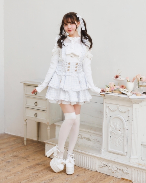 予約商品】はしごリボンギンガムティアードスカパン ｜ LIZ LISA