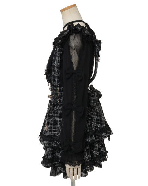 LIZLISA はしごリボンツイードティアードスカパン ブラック 黒 はしごリボンツイードティアードスカパン ｜ LIZ LISA（リズリサ）公式