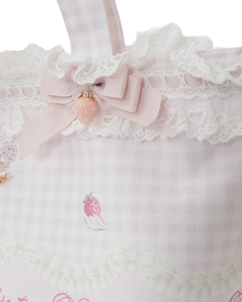 レア♡ロリータ♡ピンク♡姫♡リズリサ キャミソール♡ハローキティ♡ちいかわ♡ 予約商品】Sweet Gingham Tea Room柄トートバッグ ｜ LIZ LISA