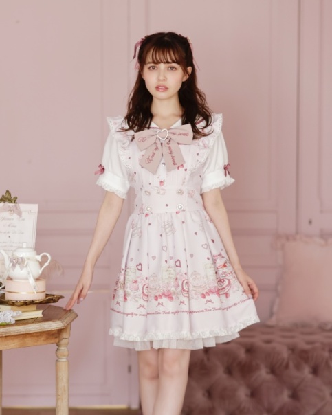 LIZ LISA Many Hearts Afternoontea柄ワンピース-