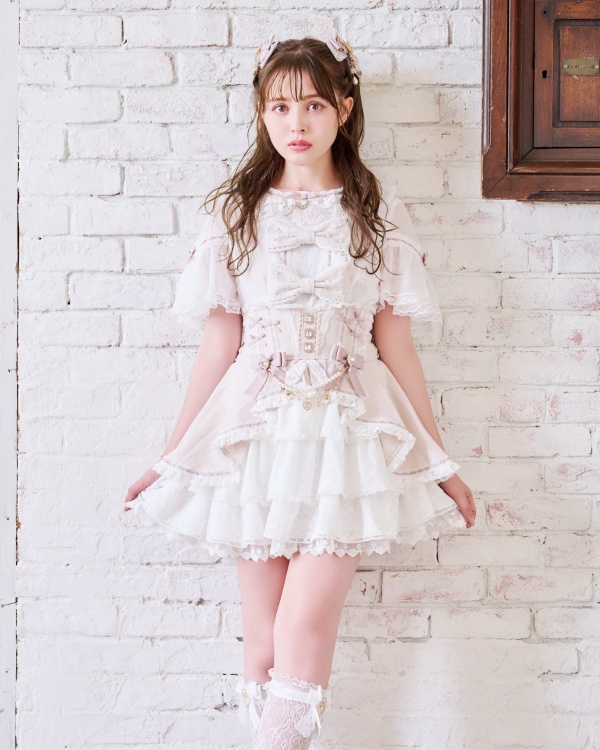 LIZLISA サイドカシュクールメッセージスカート ブラック はしごカシュクールスカート ｜ LIZ LISA（リズリサ）公式通販