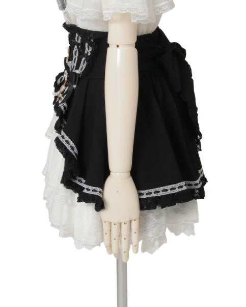 最終値下 LIZLISA フロントカシュクールスカート ブラック フロントカシュクールBIGリボンセットアップ ｜ LIZ LISA