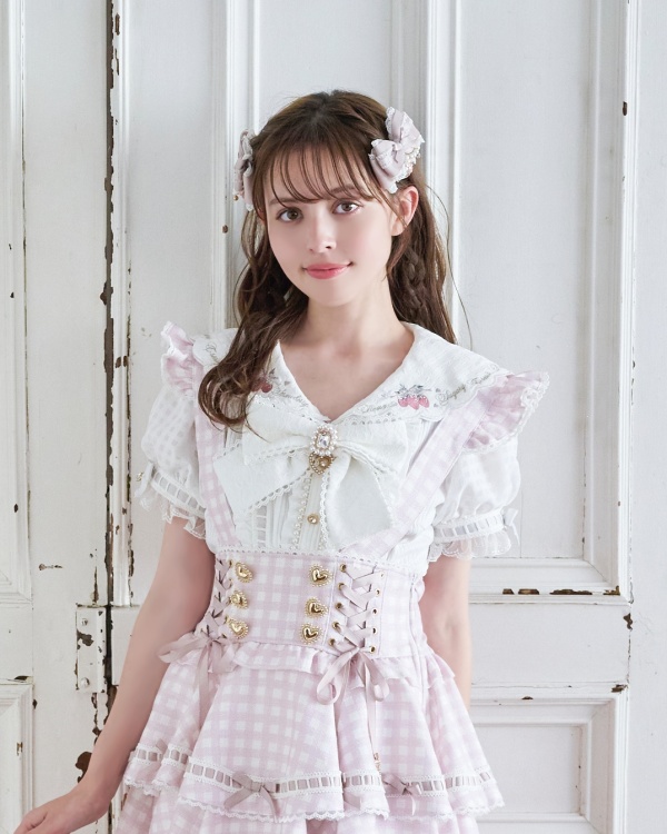 LIZLISA ストロベリー刺繍ブラウス ピンク ストロベリー刺繍セーラーリブブラウス ｜ LIZ LISA（リズリサ）公式