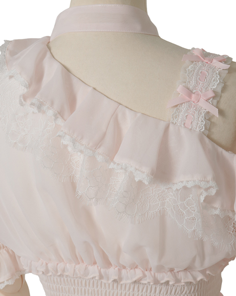 予約商品】ワンショルダーライクシフォンチュニック ｜ LIZ LISA