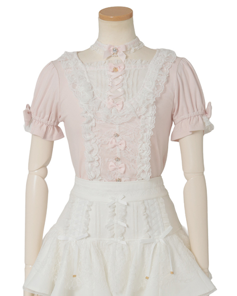 全新品 LIZLISA スピンドルヨークカットトップス ホワイト 予約商品】スピンドルヨークカットトップス ｜ LIZ LISA（リズリサ