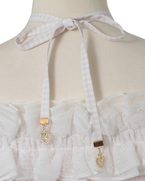 マ*ン様 LIZLISA リズリサ y2k 当時物 お嬢様 チェック フリル ワ 予約商品】ギンガムリボンフリルオフショルトップス ｜ LIZ LISA