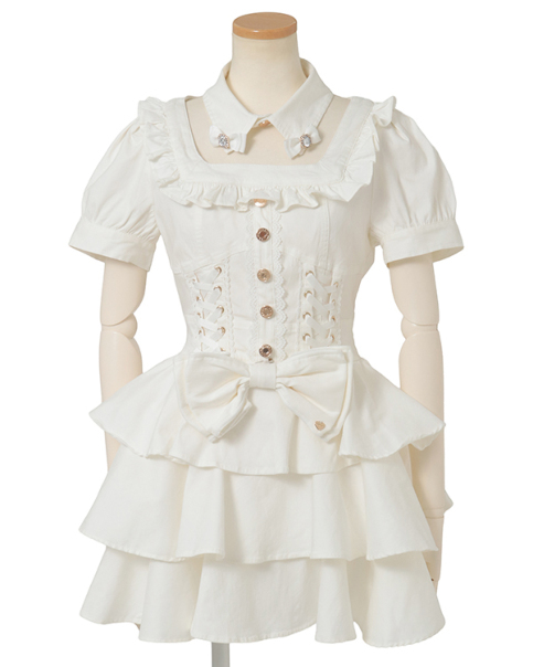 LIZ LISAワンピース♡エブリン夢展望♡水色ホワイト LIZ LISA（黎兹莉