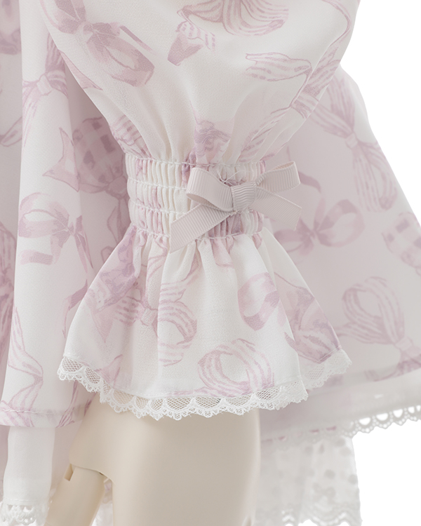 予約商品】リボン柄オフショルシフォンセットアップ ｜ LIZ LISA