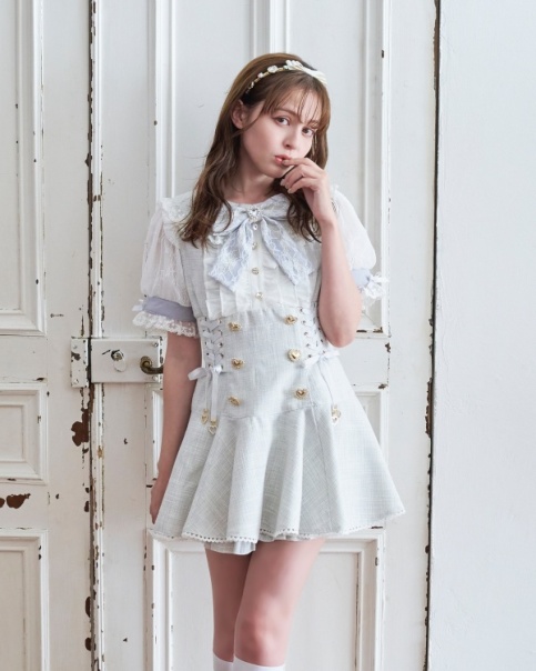 メッセージリボンツイードセットアップ 半袖メッセージリボンツイードセットアップ ｜ LIZ LISA（リズリサ