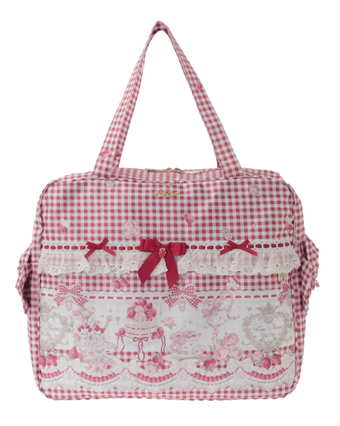 予約商品】Sweet Gingham Tea Room柄キャリーオンバッグ ｜ LIZ LISA