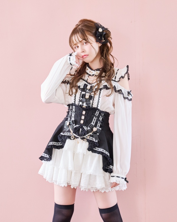 LIZLISA リズリサ 3つリボンフロントチョーカーブラウス ピンク ブラック 予約商品】3つリボンフロントチョーカーブラウス ｜ LIZ LISA