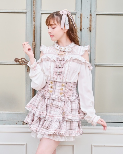 LIZLISA 3つリボンハートチョーカーブラウス ピンク 長袖 新品タグ付き】LIZLISA 3つリボンハートチョーカーブラウス