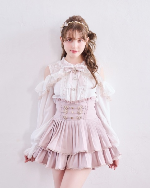 LIZLISA リズリサ トップス ブラウス ピンク ホワイト ダブルティアードセットアップ ｜ LIZ LISA（リズリサ）公式通販