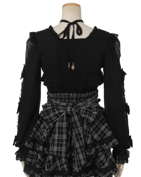 LIZLISA リズリサ フリルハートリボンスリーブトップス ブラック フリルハートリボンスリーブトップス ｜ LIZ LISA（リズリサ）公式通販