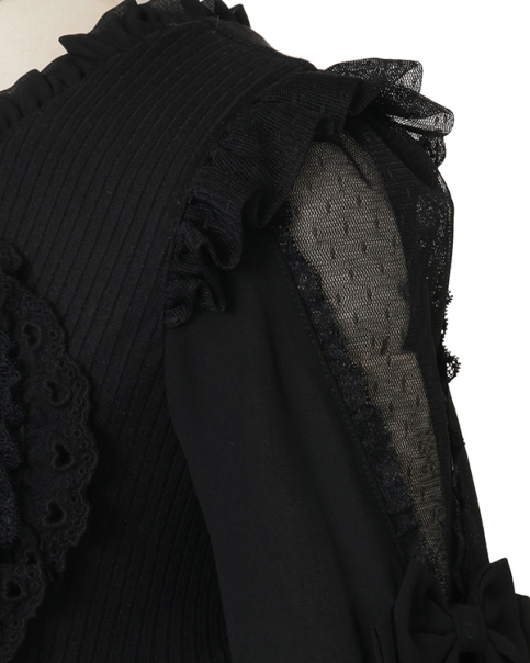 フリルハートリボンスリーブトップス ｜ LIZ LISA（リズリサ）公式通販