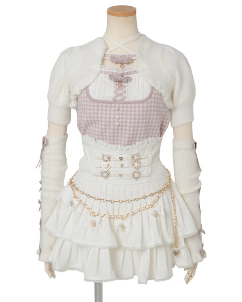 アームウォーマー付ビスチェトップス ホワイト LIZLISA リズリサ 3688_thumbnail.jpg