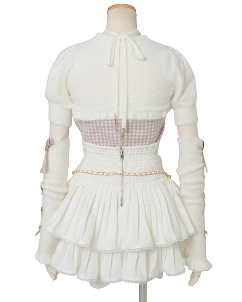 LIZLISA リズリサ はしごリボンフリルアームウォーマーニット ホワイト アームウォーマー3連リボンニット ｜ LIZ LISA（リズリサ）公式