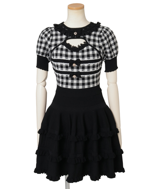 LIZLISA ギンガムニットカットアウトワンピース ギンガムニットカットアウトワンピース ｜ LIZ LISA（リズリサ）公式