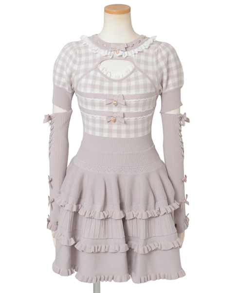 りりー  ギンガムニットカットアウトワンピース ｜ LIZ LISA（リズリサ）公式