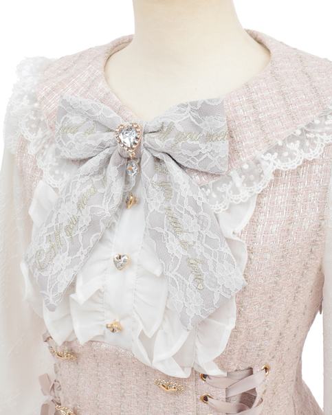 リズリサ メッセージリボンツイードセットアップ リズリサ リボンツイードセットアップ メッセージリボンツイード