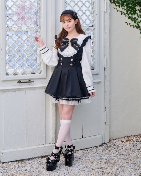 LIZ LISA 3つリボンギンガムヨークセットアップ ワンピース リズリサ LIZ LISA 3つリボンギンガムヨークセットアップ ワンピース
