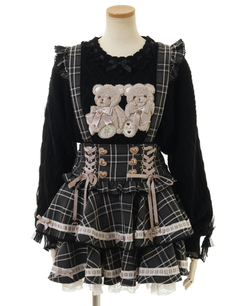 LIZLISA はしごリボンチェックティアードスカパン ピンク 予約商品】はしごリボンチェックティアードスカパン ｜ LIZ LISA