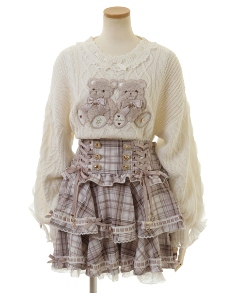 予約商品】はしごリボンチェックティアードスカパン ｜ LIZ LISA