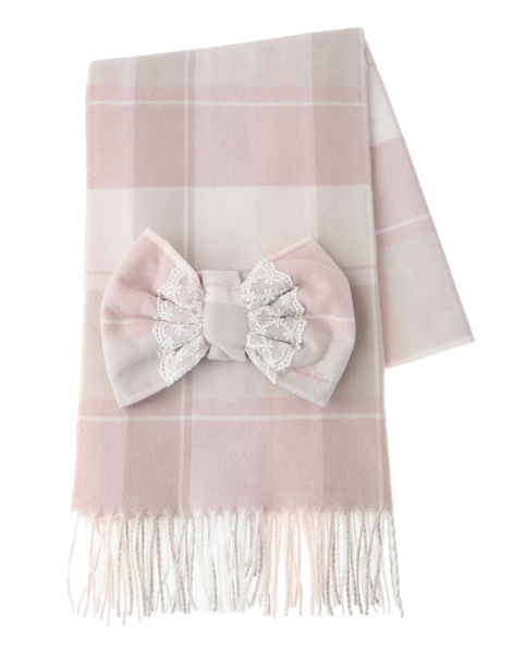 LIZ LISA リズリサ　チェックリボンストール グレー マフラー チェックリボンストール ｜ LIZ LISA（リズリサ）公式通販 ｜ Tokyo