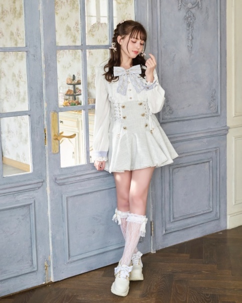 LIZLISA メッセージリボンツイードセットアップ（ワンピのみ）ホワイト 長袖 メッセージリボンツイードセットアップ ｜ LIZ LISA（リズリサ）公式