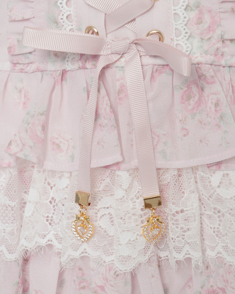 LIZLISA‪‪❤︎‬半袖カーディガン×フリルキャミワンピース ピンク カーディガン×フリルキャミワンピース ｜ LIZ LISA（リズリサ）公式