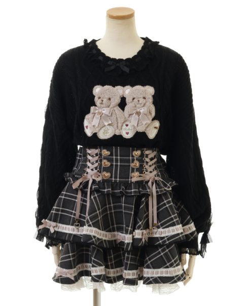 予約商品】はしごリボンチェックティアードスカパン ｜ LIZ LISA