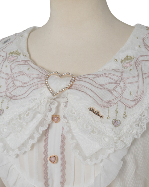 ジュエリーリボン刺繍セーラーリブトップス ｜ LIZ LISA（リズリサ