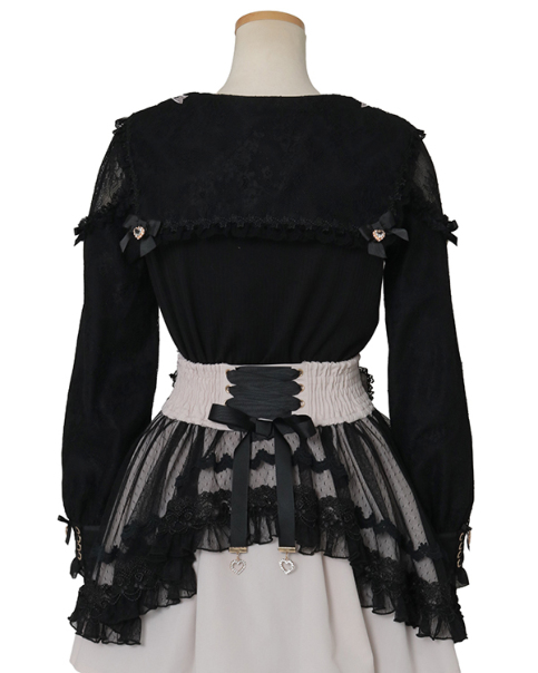 ジュエリーリボン刺繍セーラーリブトップス ｜ LIZ LISA（リズリサ