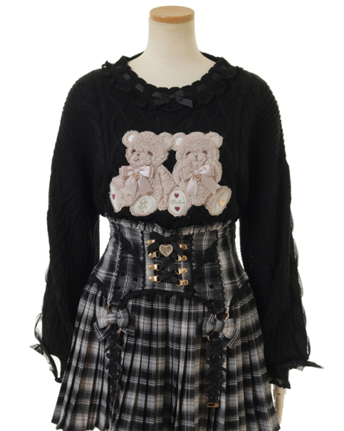 Twin Bearsニットトップス ブラック 予約商品】Twin Bearsニットトップス ｜ LIZ LISA（リズリサ